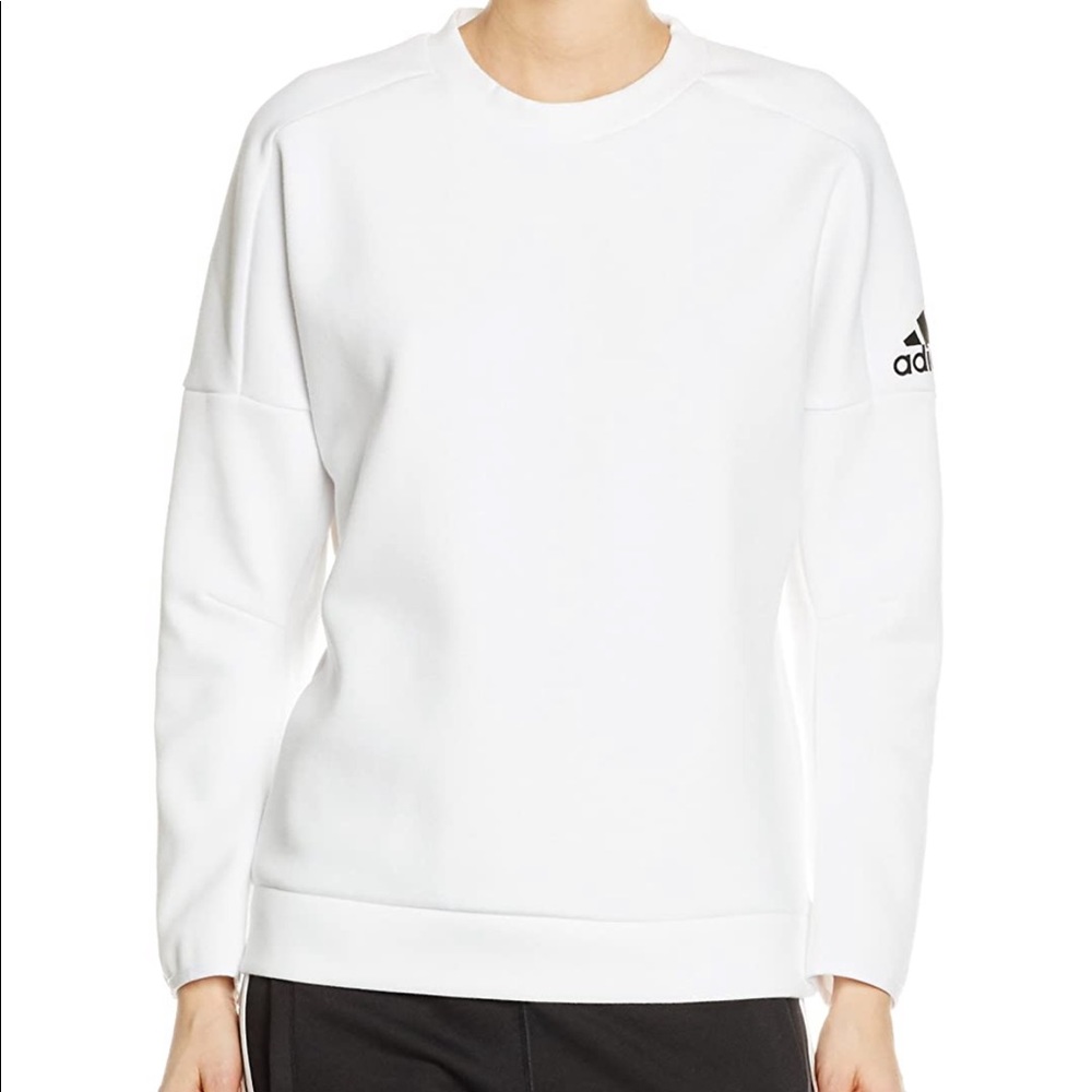 NWOT White Adidas Logo ZNE Crewsweat Sweatshirt